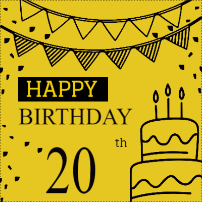 Custom Outdoor Yard Signs Multiple Sizes  Happy  20th Birthday