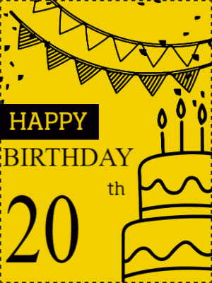 Custom Outdoor Yard Signs Multiple Sizes  Happy  20th Birthday