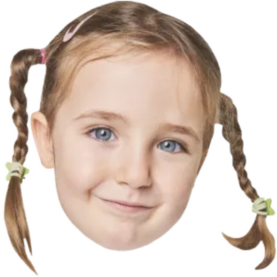 Custom Big Head Cutouts Multiple Sizes Girl Braids