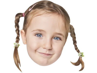 Custom Big Head Cutouts Multiple Sizes Girl Braids