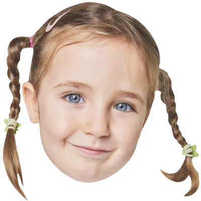 Custom Big Head Cutouts Multiple Sizes Girl Braids