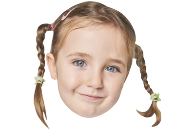 Custom Big Head Cutouts Multiple Sizes Girl Braids
