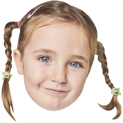 Custom Big Head Cutouts Multiple Sizes Girl Braids