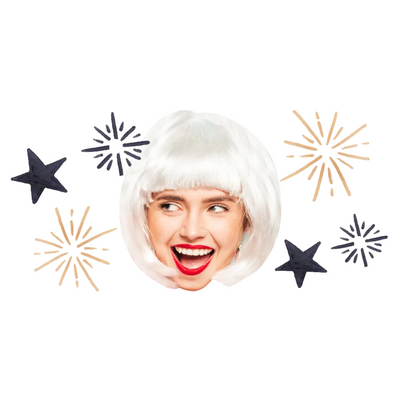 Custom Big Head Cutouts Multiple Sizes Party White Hair