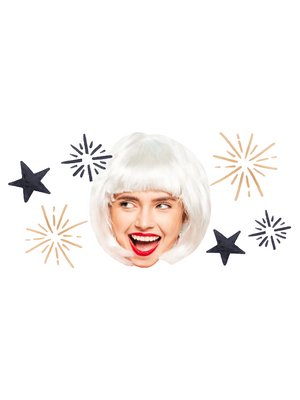 Custom Big Head Cutouts Multiple Sizes Party White Hair