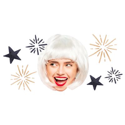 Custom Big Head Cutouts Multiple Sizes Party White Hair