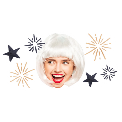Custom Big Head Cutouts Multiple Sizes Party White Hair