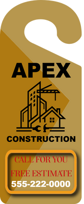 Custom Door Hangers for Apex Construction