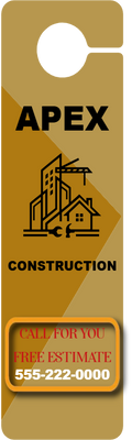 Custom Door Hangers for Apex Construction