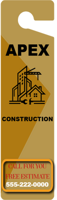 Custom Door Hangers for Apex Construction