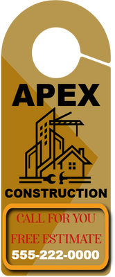 Custom Door Hangers for Apex Construction