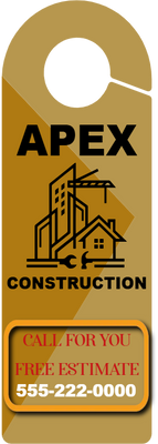 Custom Door Hangers for Apex Construction