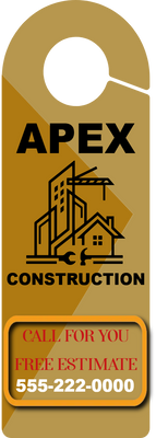 Custom Door Hangers for Apex Construction