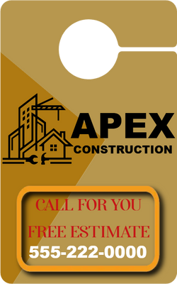 Custom Door Hangers for Apex Construction