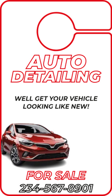 Custom Door Hangers For Auto Detailing