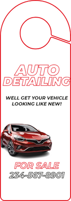 Custom Door Hangers For Auto Detailing