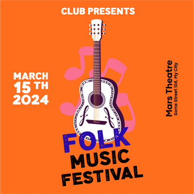 Custom Outdoor Yard Signs Multiple Sizes Folk Music Festival