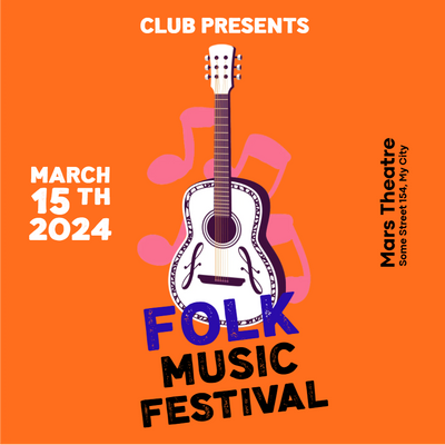 Custom Outdoor Yard Signs Multiple Sizes Folk Music Festival