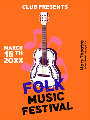 Custom Outdoor Yard Signs Multiple Sizes Folk Music Festival