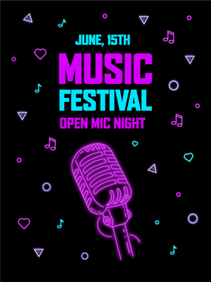 Custom Outdoor Yard Signs Multiple Sizes Music Festival Night
