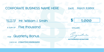 Custom Giant Check Multiple Sizes Quarterly Bonus