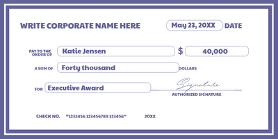 Custom Giant Check Multiple Sizes Executive Award