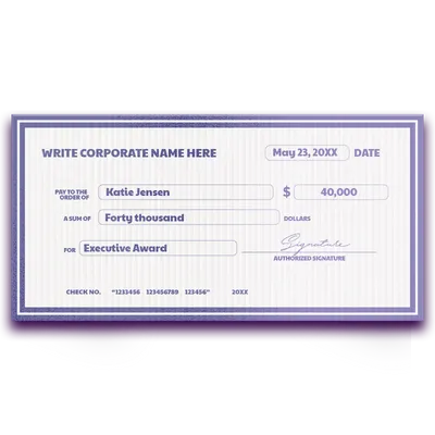 Custom Giant Check Multiple Sizes Executive Award