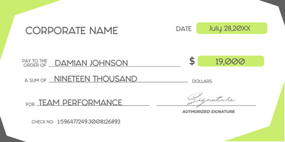 Custom Giant Check Multiple Sizes Team Performance