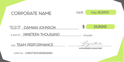 Custom Giant Check Multiple Sizes Team Performance