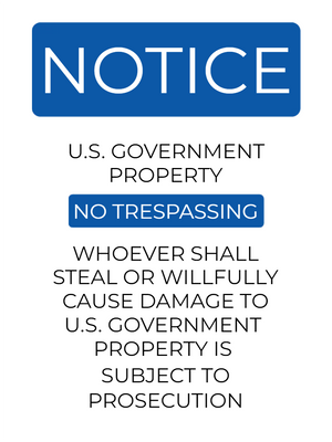 Custom Outdoor Yard Signs Multiple Sizes Notice Government Property