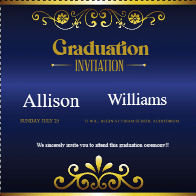 Custom Outdoor Yard Signs Multiple Sizes Graduation Invitation