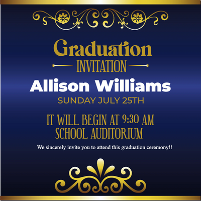 Custom Outdoor Yard Signs Multiple Sizes Graduation Invitation