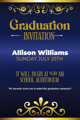 Custom Outdoor Yard Signs Multiple Sizes Graduation Invitation