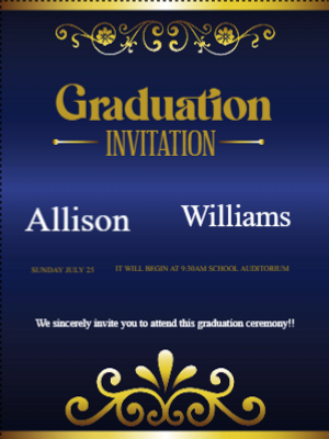 Custom Outdoor Yard Signs Multiple Sizes Graduation Invitation