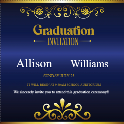 Custom Outdoor Yard Signs Multiple Sizes Graduation Invitation