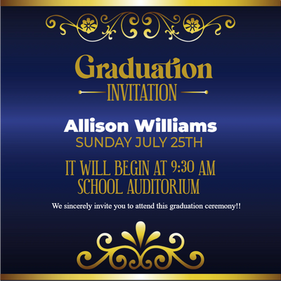Custom Outdoor Yard Signs Multiple Sizes Graduation Invitation