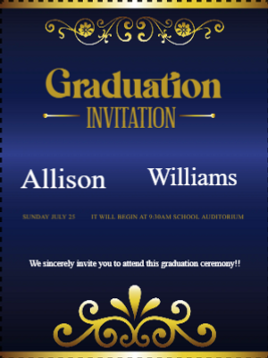 Custom Outdoor Yard Signs Multiple Sizes Graduation Invitation