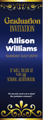 Custom Outdoor Yard Signs Multiple Sizes Graduation Invitation