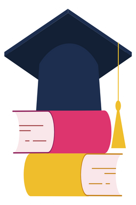 Custom Outdoor Yard Signs Multiple Sizes Graduation Hat and Books