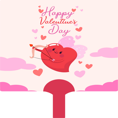 Custom Hand Fans Multiple Sizes Love heart