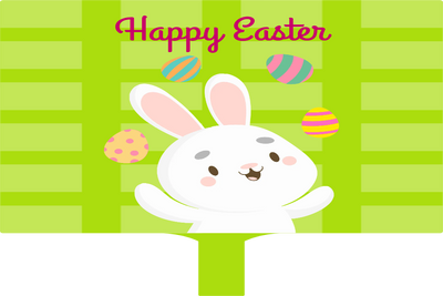Custom Hand Fans Multiple Sizes Easter Bunny