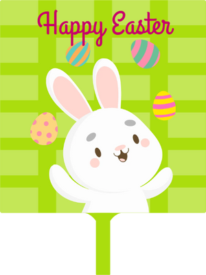 Custom Hand Fans Multiple Sizes Easter Bunny