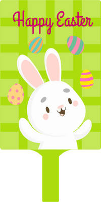 Custom Hand Fans Multiple Sizes Easter Bunny