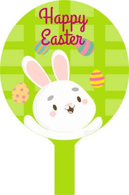 Custom Hand Fans Multiple Sizes Easter Bunny