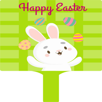 Custom Hand Fans Multiple Sizes Easter Bunny