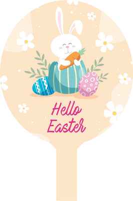 Custom Hand Fans Multiple Sizes Hello Easter