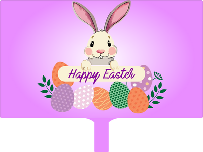 Custom Hand Fans Multiple Sizes Easter Purple