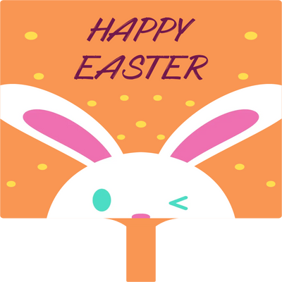 Custom Hand Fans Multiple Sizes Orange Easter