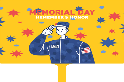 Custom Hand Fans Multiple Sizes Remember & Honor Memorial Day