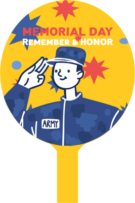 Custom Hand Fans Multiple Sizes Remember & Honor Memorial Day